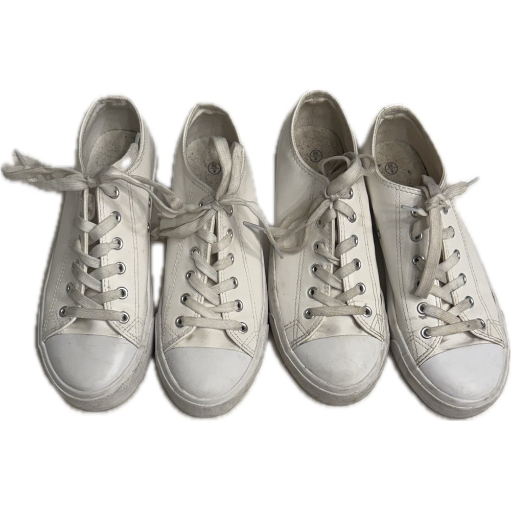 2 pairs White Women's canvas Sneakers size 8